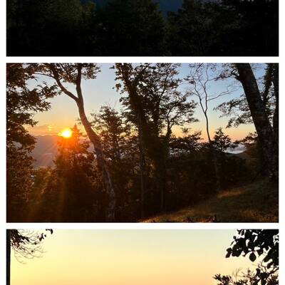 大普賢岳・和佐又山。奥駈道からの朝日。雲海。