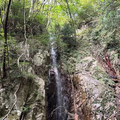 ウエダニの滝。水流少なめ。