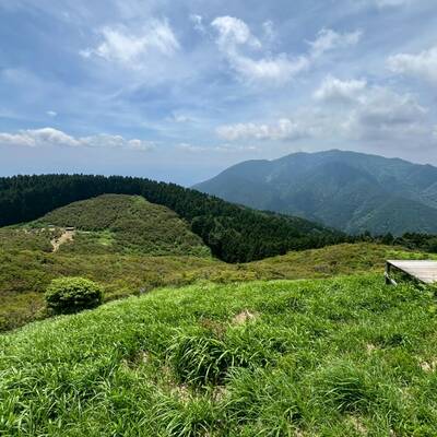 大和葛城山山頂から見た金剛山。5月に行けてたら満開のツツジが見れたかな。