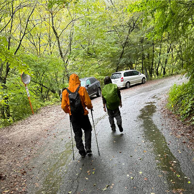 長い下山と林道お疲れ様。