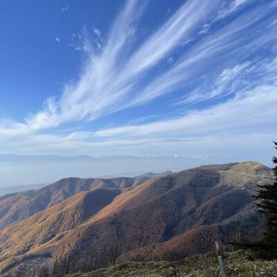 王ヶ鼻より、穂高連峰、立山連峰、白馬方面